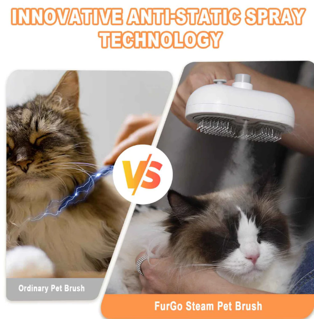 MirtyShop FurGo – Spazzola Coccola a Vapore per Cani