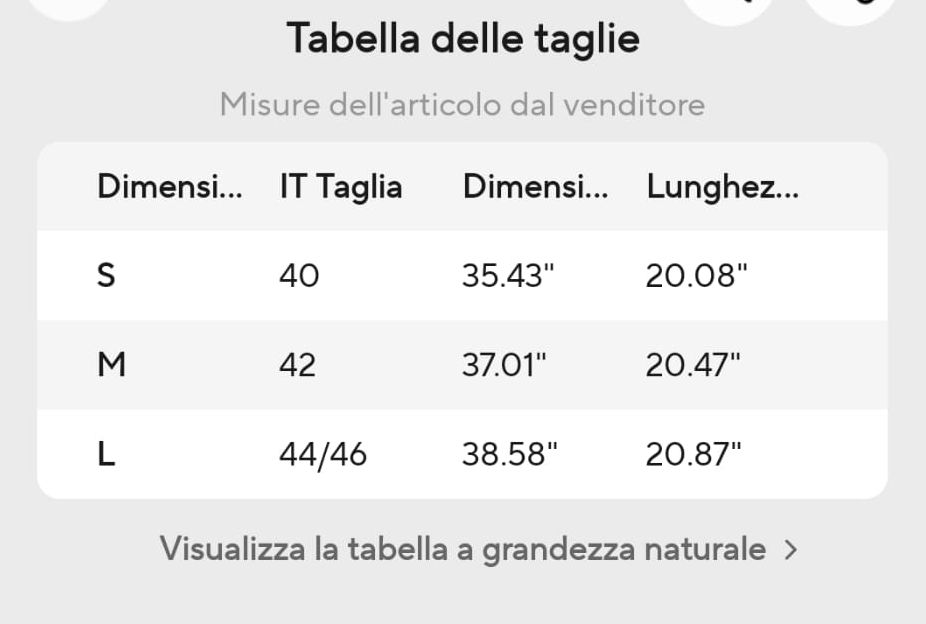 Top slip in raso - taglie