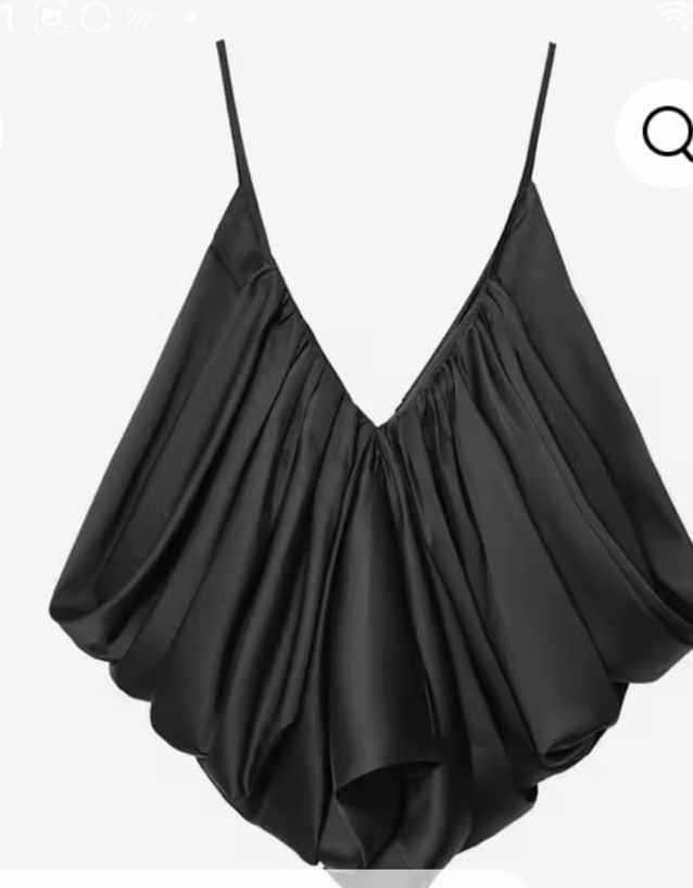 Top slip in raso - nero
